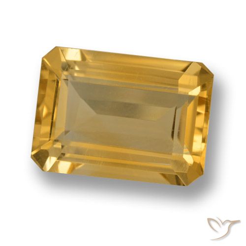 6.79ct Natural Dourado Escuro Citrino, Corte Esmeralda, VVS-VS