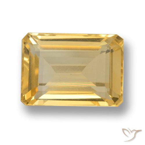 7.98ct Natural Dourado Médio-escuro Citrino, Corte Esmeralda, VVS-VS