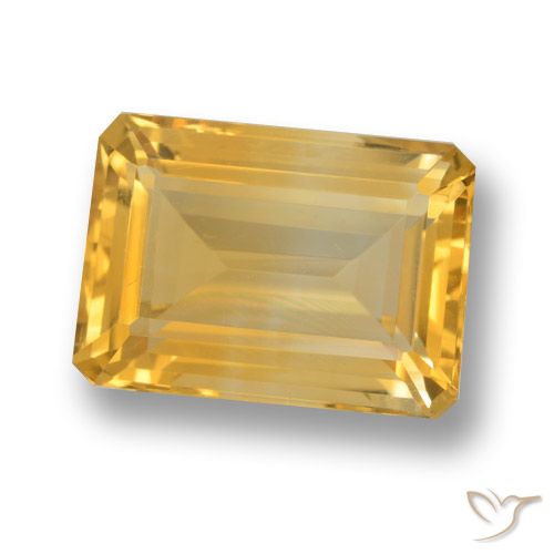 7.06ct Natural Laranja Dourado Profundo Citrino, Corte Esmeralda, VVS