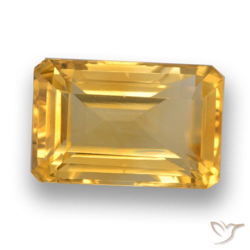 4.29ct Natural Laranja Dourada Citrino, Corte Esmeralda, VVS-VS