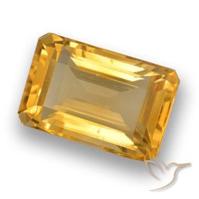 Citrino Laranja Dourada Natural 4.29ct, Corte Octógono / Esmeralda, VVS-VS