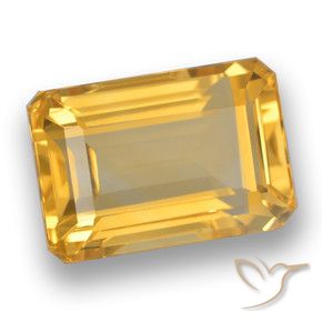 Citrino Dourado médio Natural 5.51ct, Corte Octógono / Esmeralda, VVS