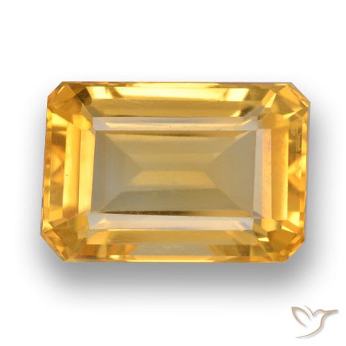4.54ct Natural Laranja Dourado Profundo Citrino, Corte Esmeralda, VVS-VS