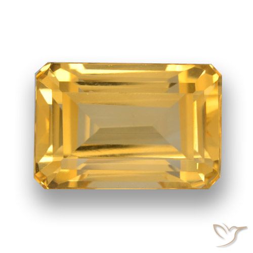 5.68ct Natural Laranja Dourada Citrino, Corte Esmeralda, VVS-VS