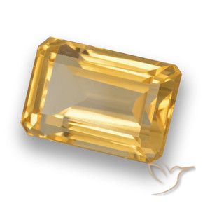 Citrino Laranja Dourada Natural 5.68ct, Corte Octógono / Esmeralda, VVS-VS