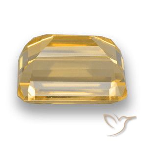 Citrino Laranja Dourada Natural 5.68ct, Corte Octógono / Esmeralda, VVS-VS