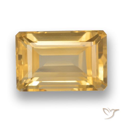 4.53ct Natural Laranja claro-dourado Citrino, Corte Esmeralda, VVS-VS