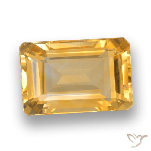 4.50ct Natural Laranja Dourado Profundo Citrino, Corte Esmeralda, VVS