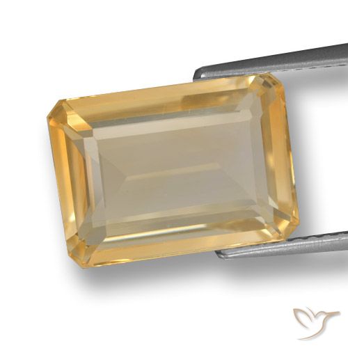 6.89ct Natural Ouro Citrino, Corte Esmeralda, VVS-VS