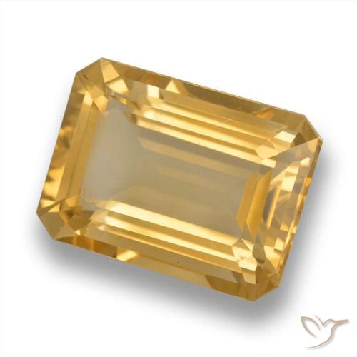 Citrino Laranja Dourada Natural 6.84ct, Corte Octógono / Esmeralda, VVS
