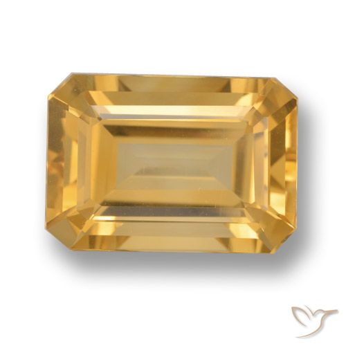 6.82ct Natural Laranja-Ouro Citrino, Corte Esmeralda, VVS