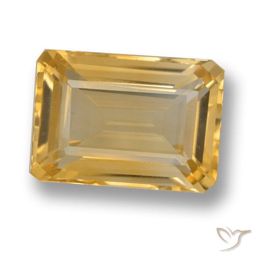 6.91ct Natural Laranja Dourada Citrino, Corte Esmeralda, VVS