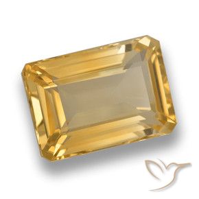 Citrino Laranja Dourada Natural 6.91ct, Corte Octógono / Esmeralda, VVS