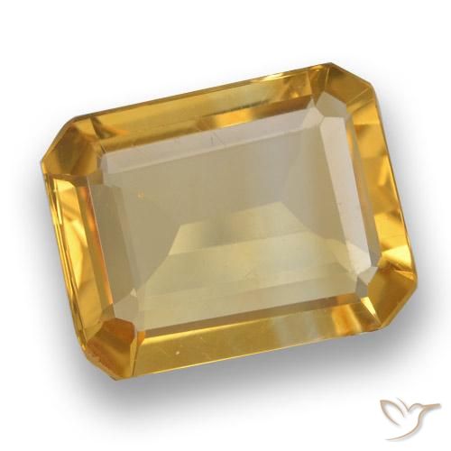 2.96ct Natural Laranja Dourado Profundo Citrino, Corte Esmeralda, VVS-VS