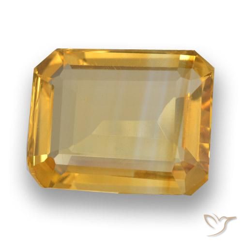 Citrino Laranja Dourado Profundo Natural 2.96ct, Corte Octógono / Esmeralda, VVS-VS
