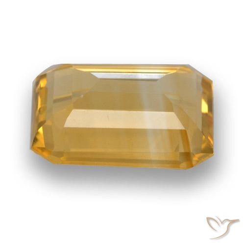 Citrino Laranja Dourado Profundo Natural 2.96ct, Corte Octógono / Esmeralda, VVS-VS