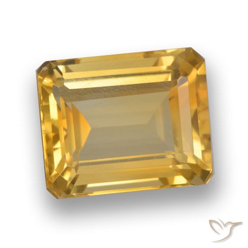 4.40ct Natural Dourado Escuro Citrino, Corte Esmeralda, VVS