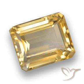 Citrino ouro médio Natural 4.55ct, Corte Octógono / Esmeralda, VVS