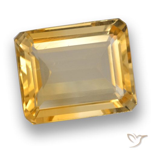 3.64ct Natural Dourado Médio-escuro Citrino, Corte Esmeralda, VVS