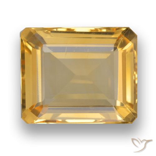 3.92ct Natural Laranja Dourado Profundo Citrino, Corte Esmeralda, VVS-VS