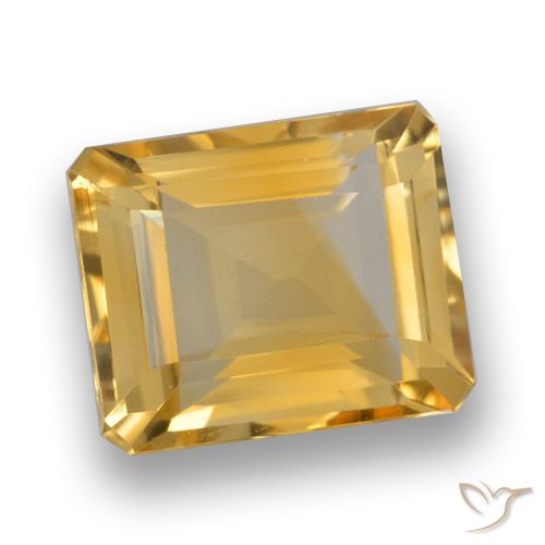4.12ct Natural Laranja Dourado Profundo Citrino, Corte Esmeralda, VVS-VS