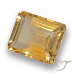 Citrino Laranja Dourado Profundo Natural 4.12ct, Corte Octógono / Esmeralda, VVS-VS