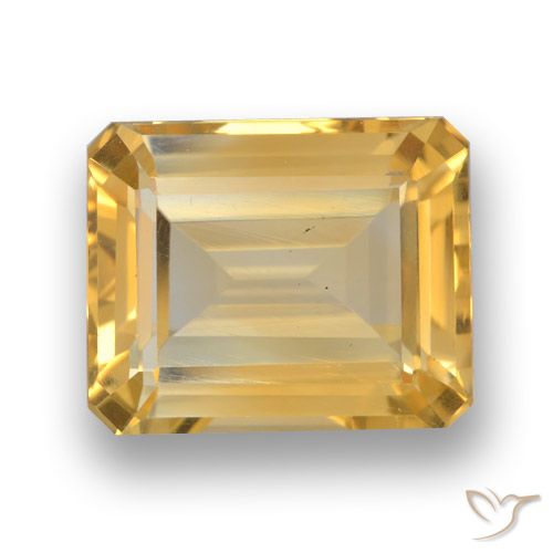 Citrino dourado natural 4,15ct, corte esmeralda, VVS