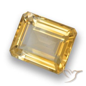 Citrino dourado natural 4,15ct, corte esmeralda, VVS