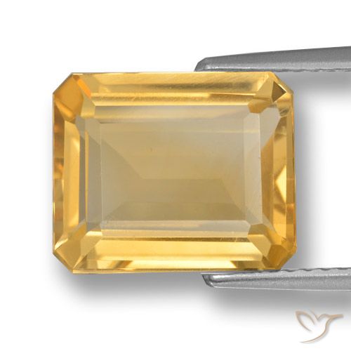 4.96ct Natural ouro médio Citrino, Corte Esmeralda, VVS-VS