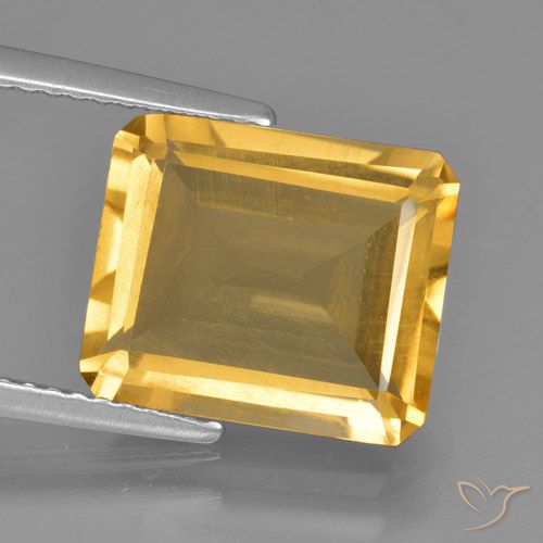 5.28ct Natural Laranja Dourada Citrino, Corte Esmeralda, VS