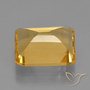 Citrino Laranja Dourada Natural 5.28ct, Corte Octógono / Esmeralda, VS
