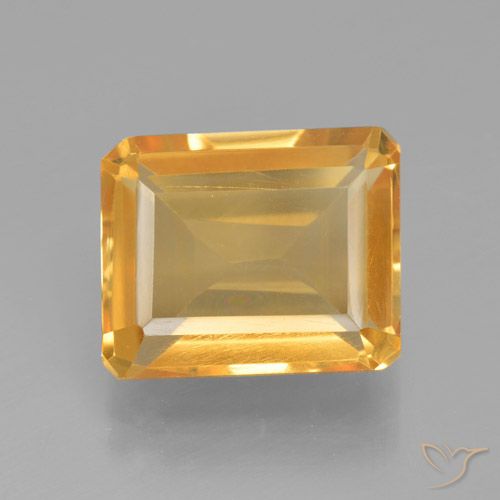 4.53ct Natural Laranja-Ouro Citrino, Corte Esmeralda, VS