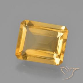Citrino Laranja Dourado Profundo Natural 3.92ct, Corte Octógono / Esmeralda, VS