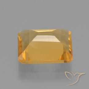 Citrino Laranja Dourado Profundo Natural 3.92ct, Corte Octógono / Esmeralda, VS