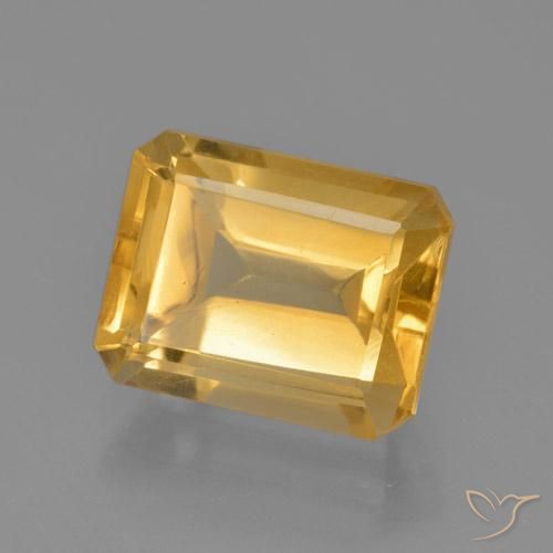 Citrino ouro médio Natural 4.58ct, Corte Octógono / Esmeralda, VS