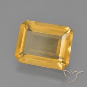 Citrino Laranja Dourado Profundo Natural 3.51ct, Corte Octógono / Esmeralda, VS