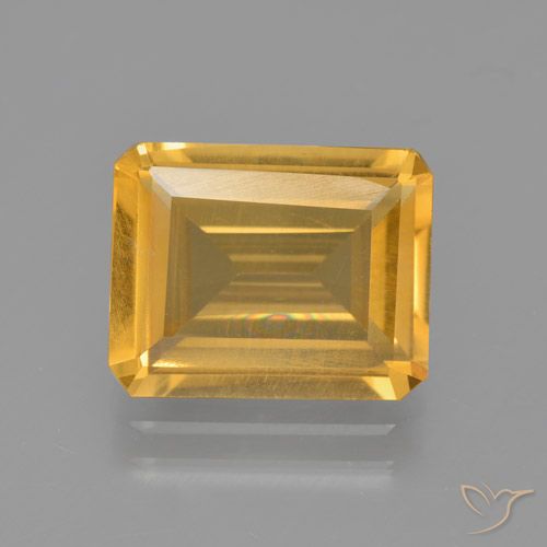 3.59ct Natural Laranja Dourado Profundo Citrino, Corte Esmeralda, VS
