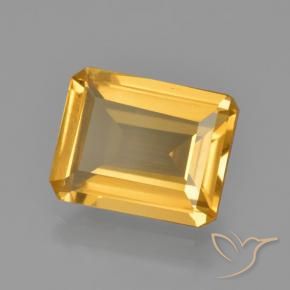 Citrino Laranja Dourado Profundo Natural 3.59ct, Corte Octógono / Esmeralda, VS