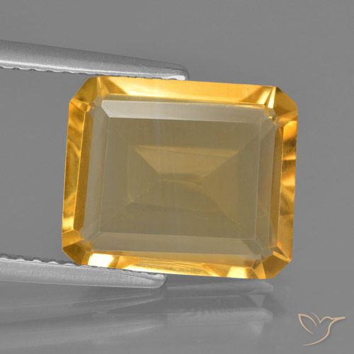 4.57ct Natural Dourado médio Citrino, Corte Esmeralda, VVS-VS