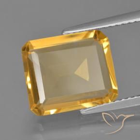 Citrino Dourado médio Natural 4.57ct, Corte Octógono / Esmeralda, VVS-VS