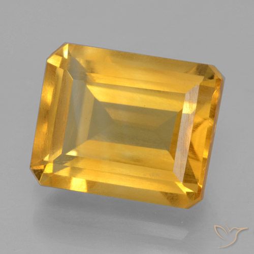 4.54ct Natural Dourado Escuro Citrino, Corte Esmeralda, VS