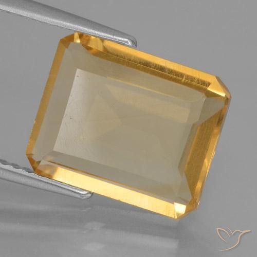 Citrino Laranja-dourado médio-claro Natural 4.23ct, Corte Octógono / Esmeralda, VS
