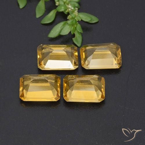Pedras preciosas de Citrino Dourado natural de 5.33 ct, Corte Octógono / Esmeralda, VVS-VS