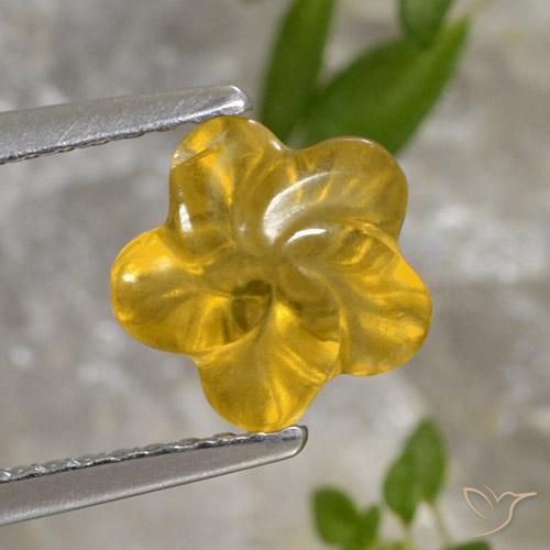 1.45ct Natural Laranja Dourada Citrino, Flor cortada, Transparente