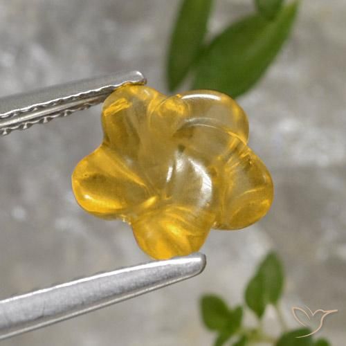 Citrino Laranja Dourada Natural 1.45ct, Flor cortada, Transparente