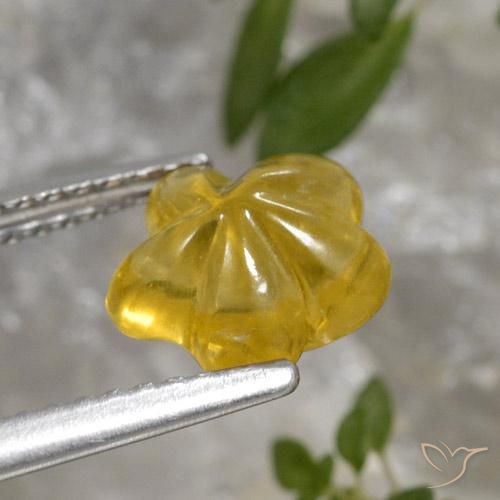 Citrino Laranja Dourada Natural 1.45ct, Flor cortada, Transparente