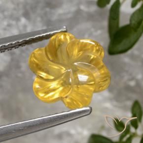 Citrino ouro médio Natural 3.23ct, Flor cortada, Transparente