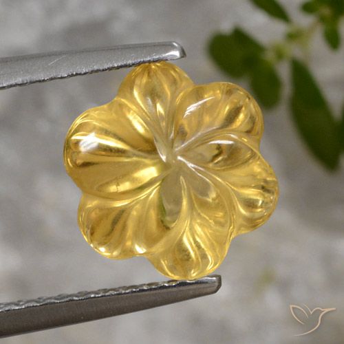 2.44ct Natural Dourado médio Citrino, Flor cortada, Transparente