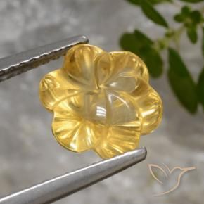 Citrino Dourado médio Natural 2.44ct, Flor cortada, Transparente