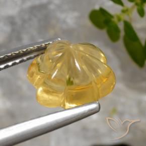 Citrino Dourado médio Natural 2.44ct, Flor cortada, Transparente